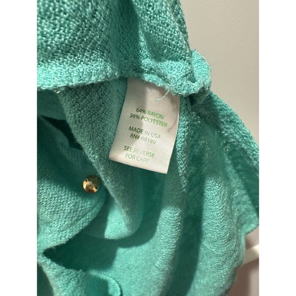 Lilly Pulitzer Elizabella Sweater Tank Small Aqua Scoop Neck Top S - Picture 3 of 4